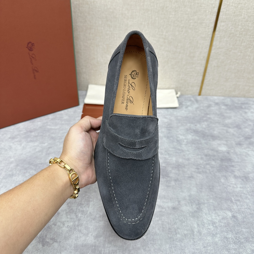 💋💍LP家新品    Loro Pian*  诺悠*翩雅  休闲一脚蹬乐福皮鞋鞋  选用牛皮磨砂牛皮打造