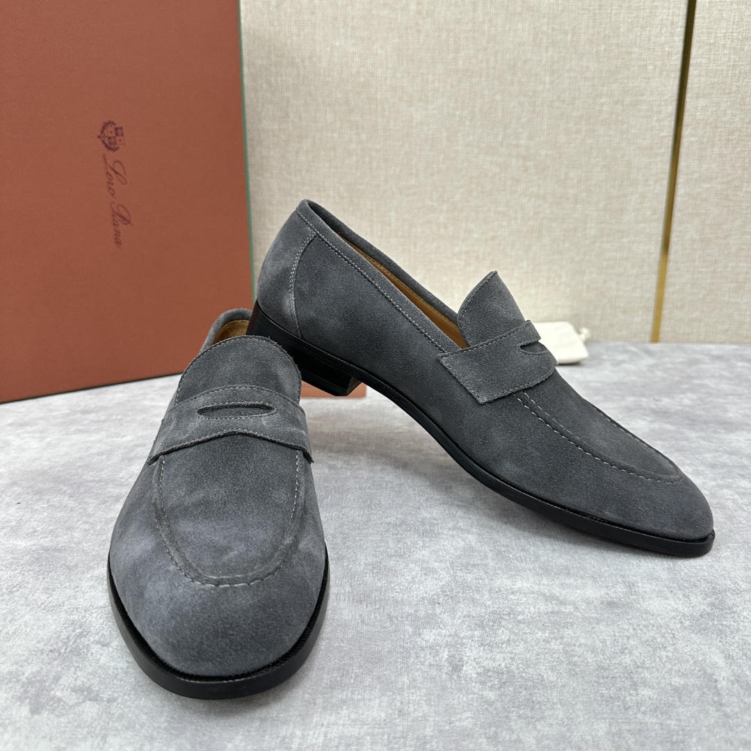 💋💍LP家新品    Loro Pian*  诺悠*翩雅  休闲一脚蹬乐福皮鞋鞋  选用牛皮磨砂牛皮打造
