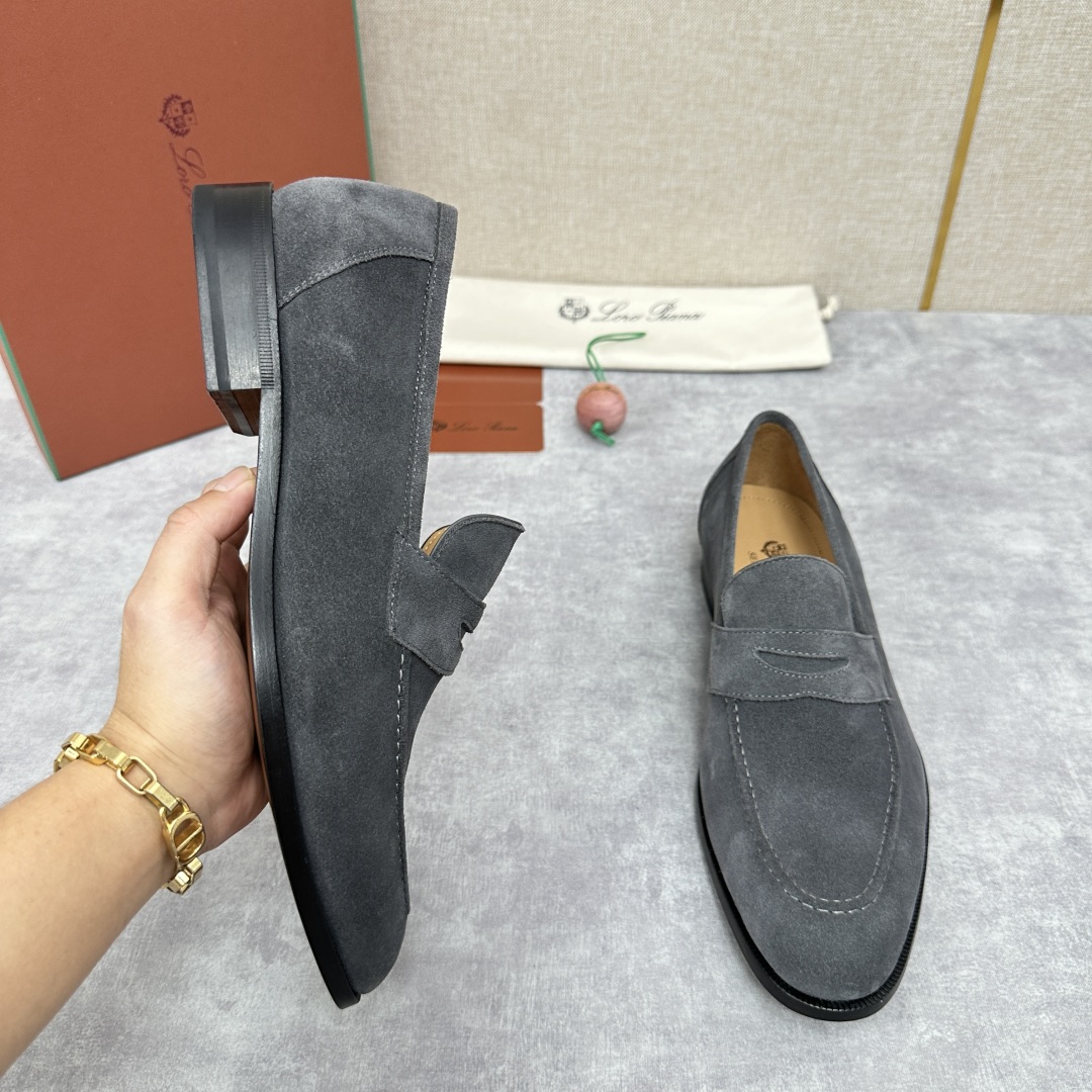 💋💍LP家新品    Loro Pian*  诺悠*翩雅  休闲一脚蹬乐福皮鞋鞋  选用牛皮磨砂牛皮打造