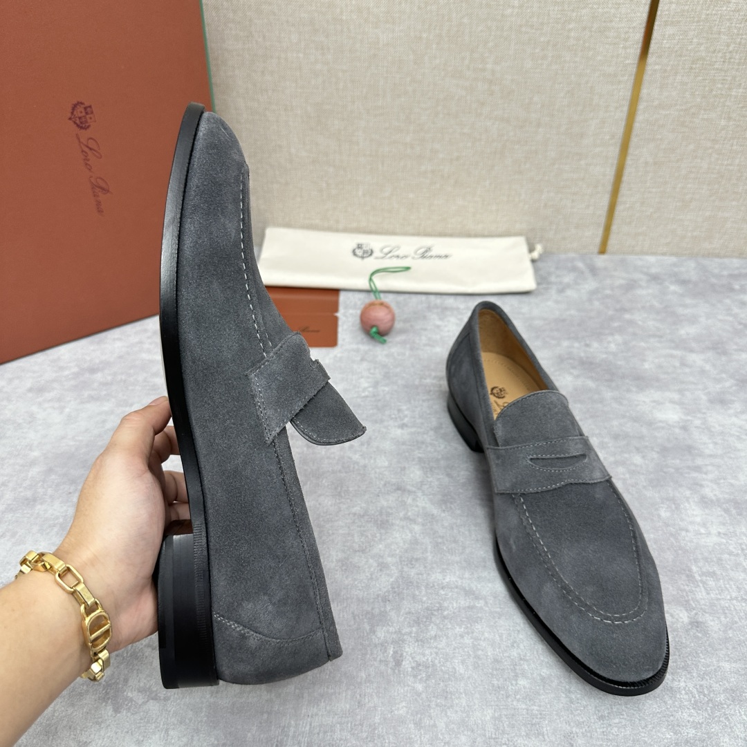 💋💍LP家新品    Loro Pian*  诺悠*翩雅  休闲一脚蹬乐福皮鞋鞋  选用牛皮磨砂牛皮打造