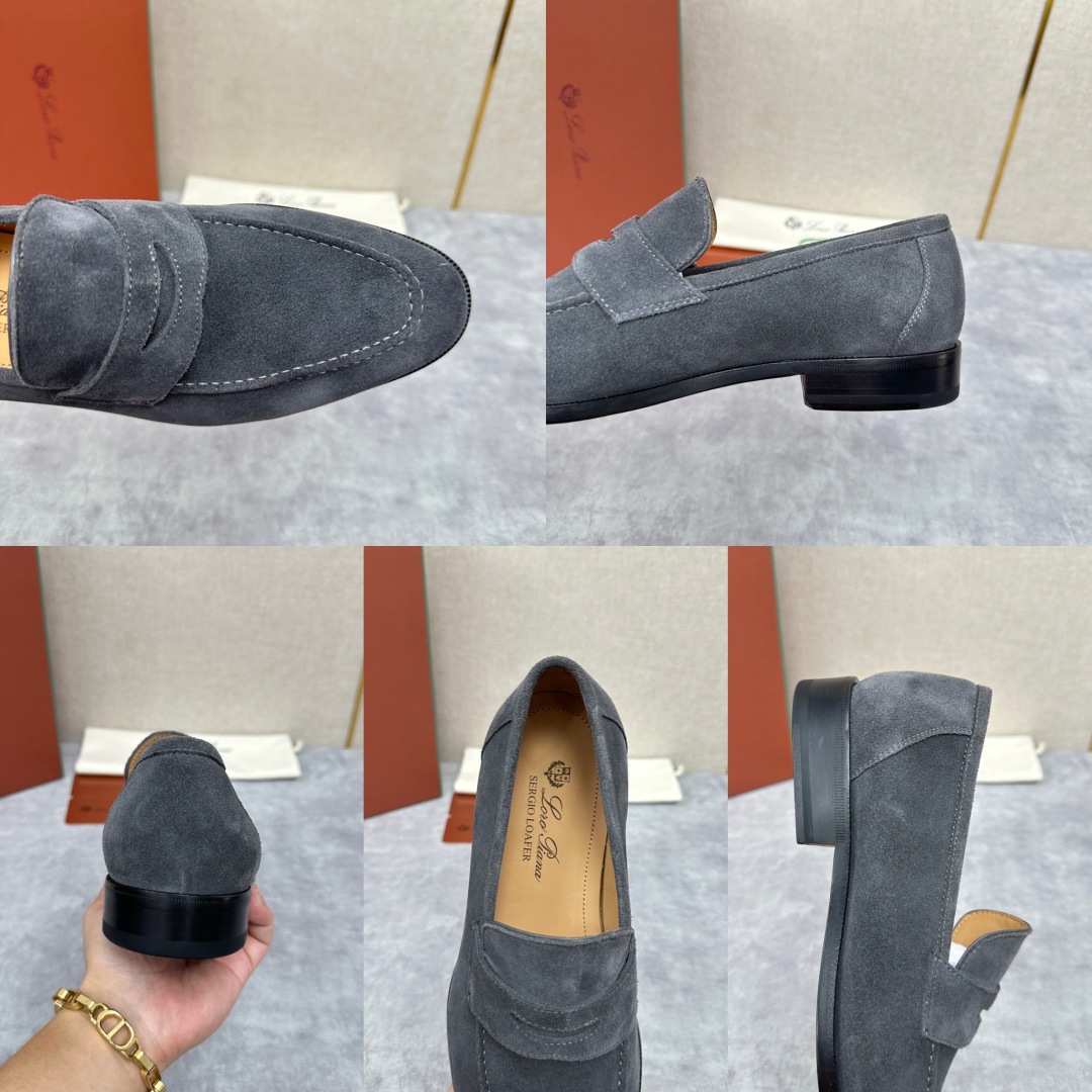 💋💍LP家新品    Loro Pian*  诺悠*翩雅  休闲一脚蹬乐福皮鞋鞋  选用牛皮磨砂牛皮打造