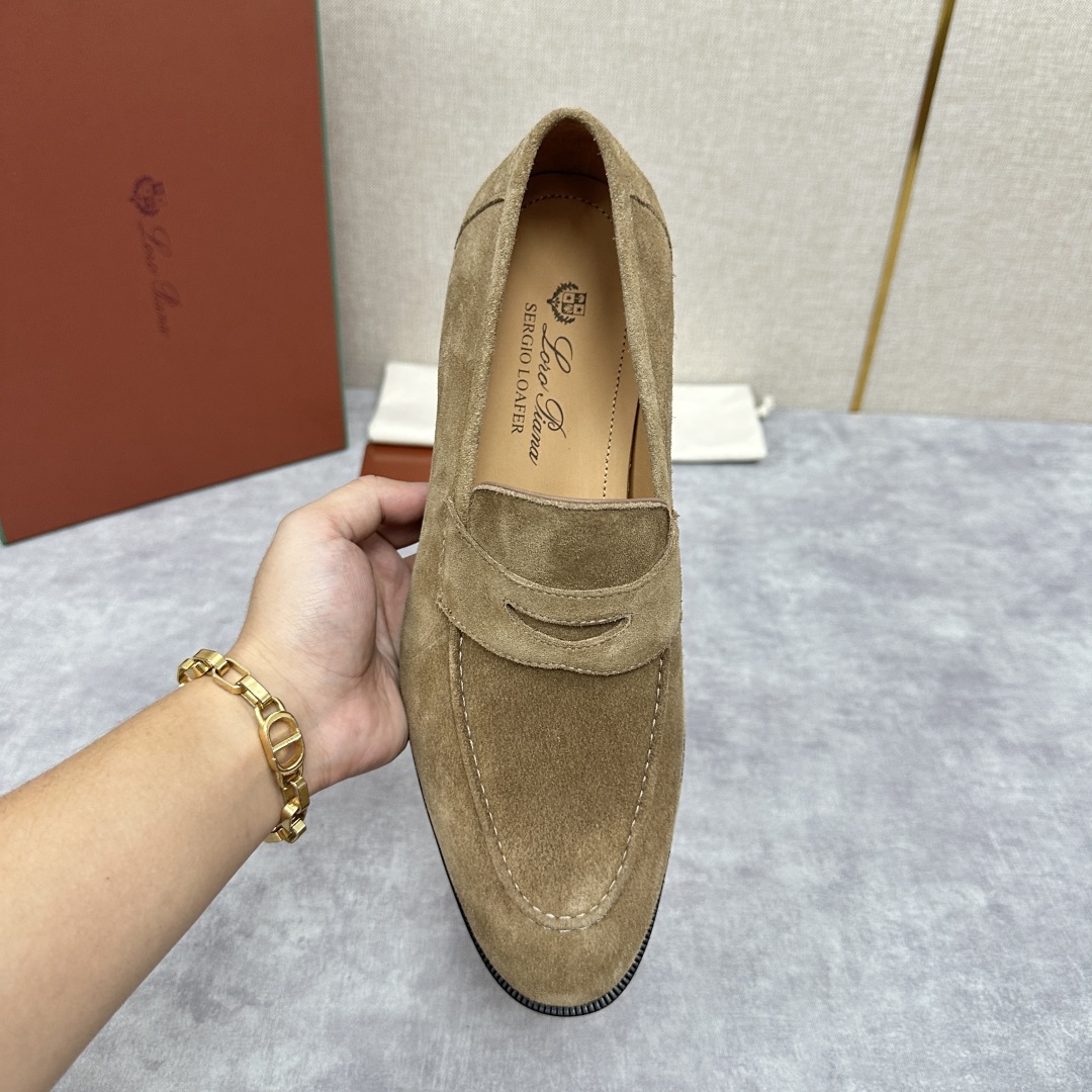💋💍LP家新品    Loro Pian*  诺悠*翩雅  休闲一脚蹬乐福皮鞋鞋  选用牛皮磨砂牛皮打造