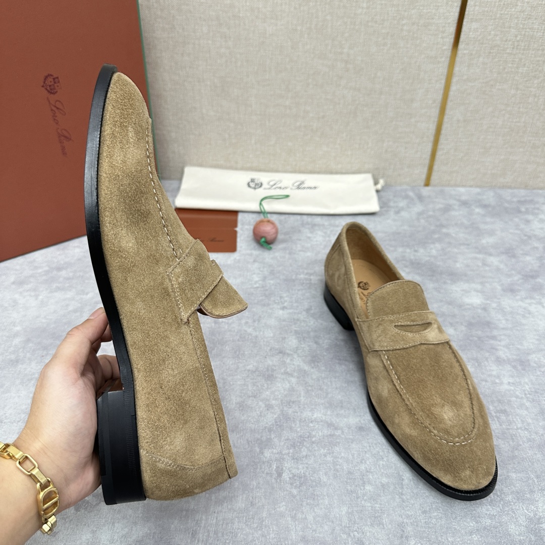 💋💍LP家新品    Loro Pian*  诺悠*翩雅  休闲一脚蹬乐福皮鞋鞋  选用牛皮磨砂牛皮打造