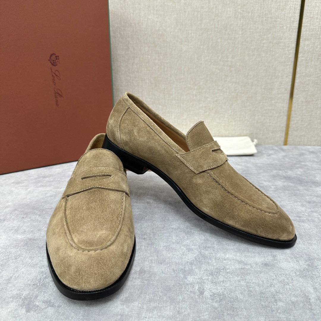💋💍LP家新品    Loro Pian*  诺悠*翩雅  休闲一脚蹬乐福皮鞋鞋  选用牛皮磨砂牛皮打造