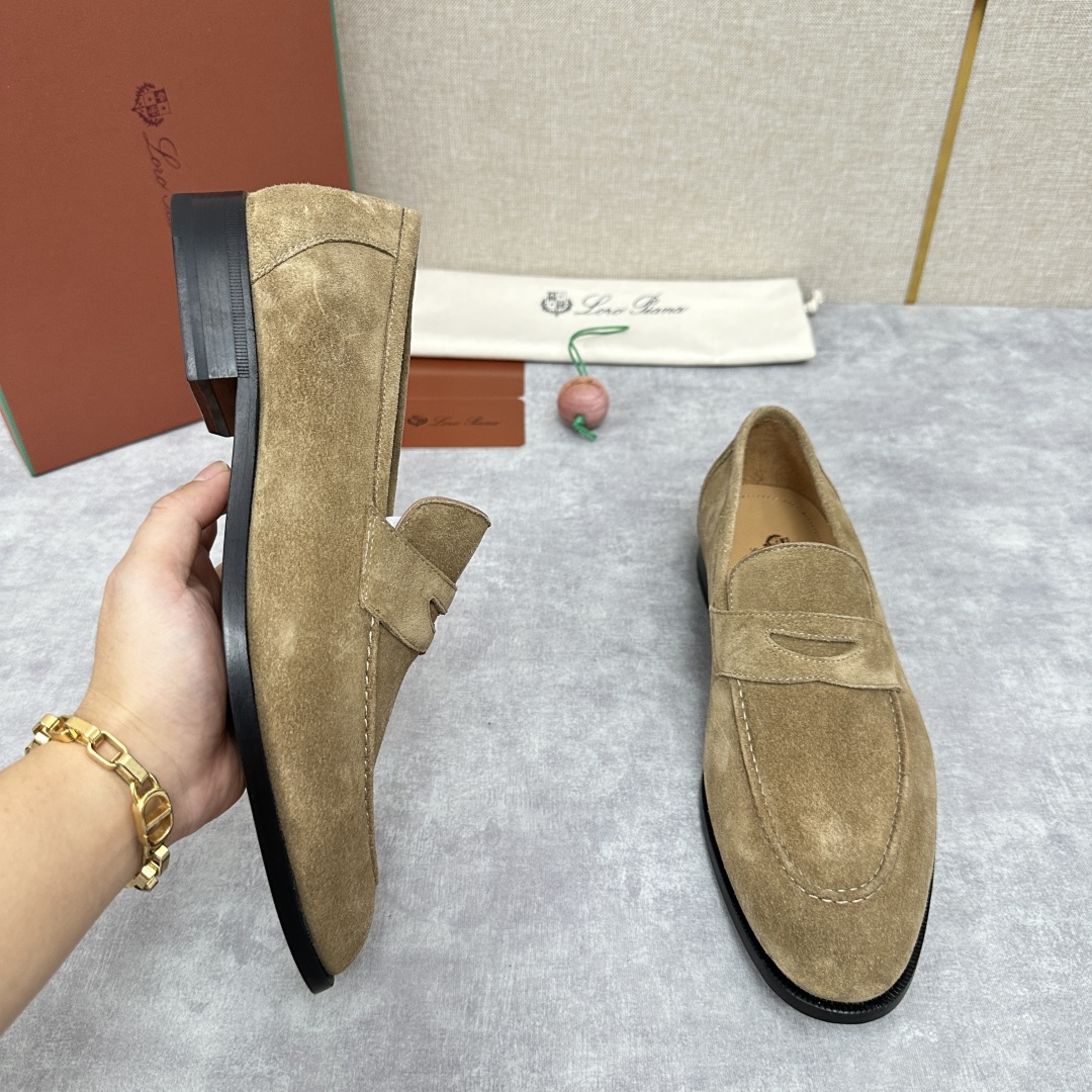 💋💍LP家新品    Loro Pian*  诺悠*翩雅  休闲一脚蹬乐福皮鞋鞋  选用牛皮磨砂牛皮打造