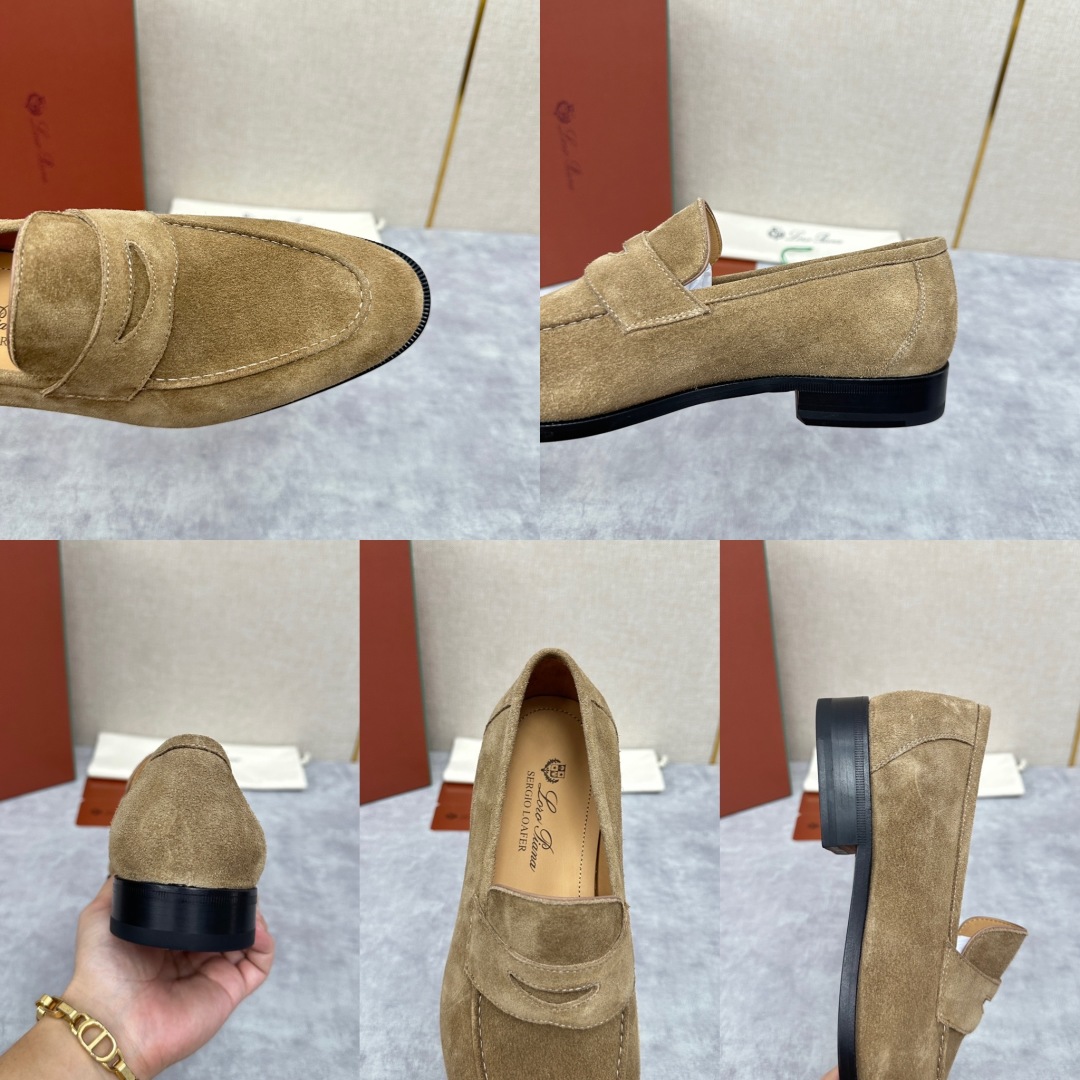 💋💍LP家新品    Loro Pian*  诺悠*翩雅  休闲一脚蹬乐福皮鞋鞋  选用牛皮磨砂牛皮打造