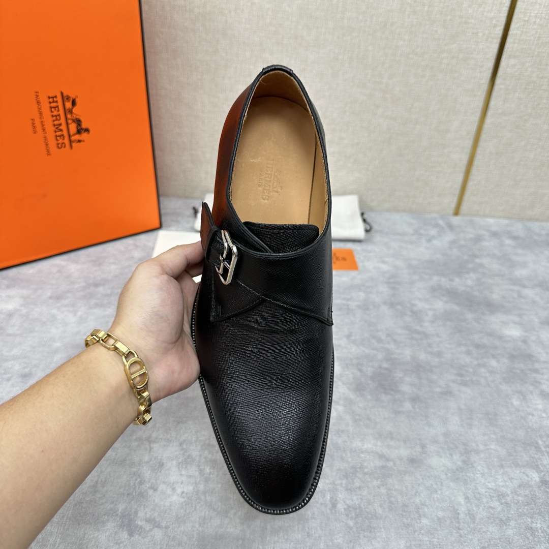💋💍H家新品   Herme* H 爱马-仕  男士正装鞋皮鞋       单搭扣孟克鞋     采用进