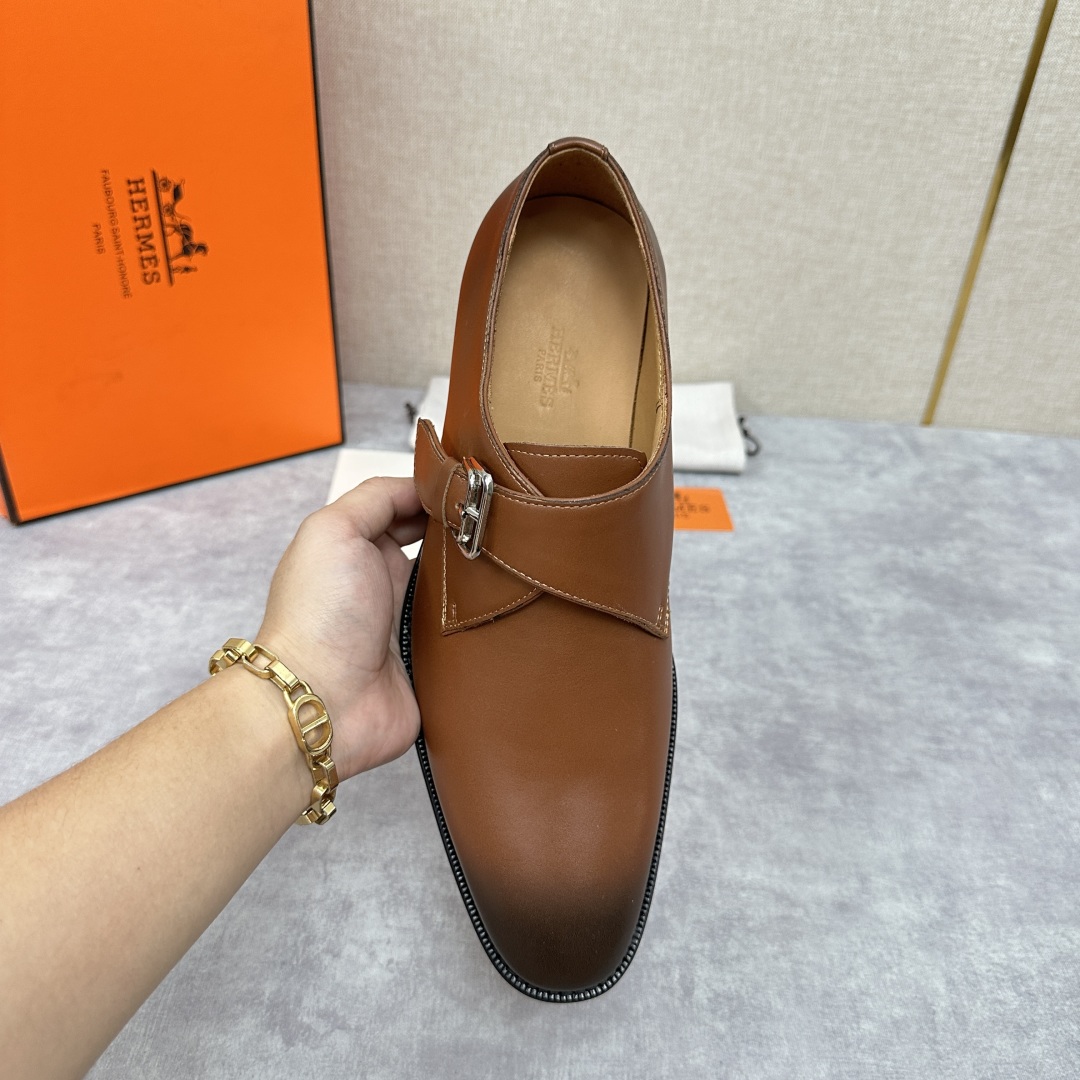 💋💍H家新品   Herme* H 爱马-仕  男士正装鞋皮鞋       单搭扣孟克鞋     采用进