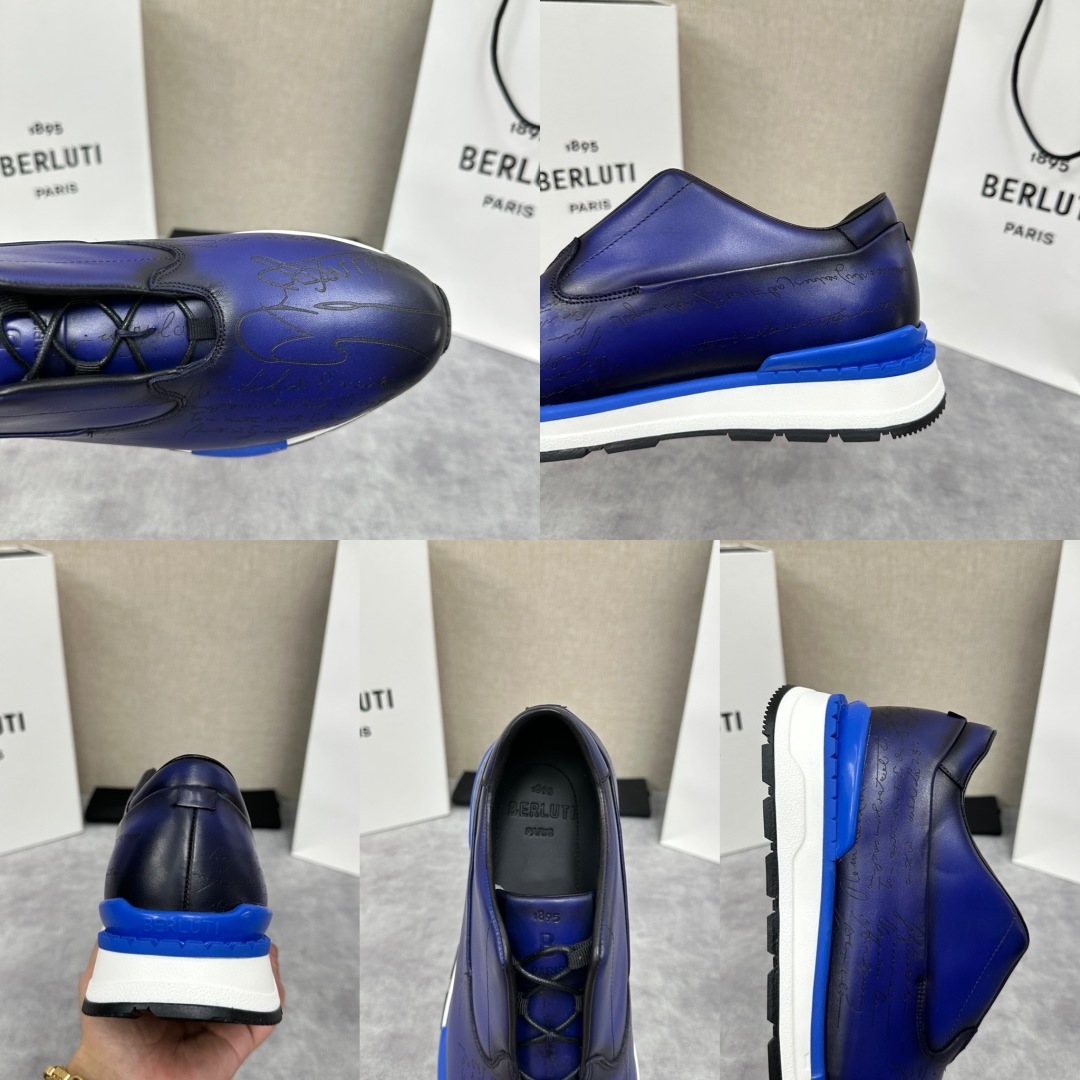 💋💍Berlut* 布鲁提 升级版第四代私模大底 Fast Track皮革运动鞋 官方 13.500