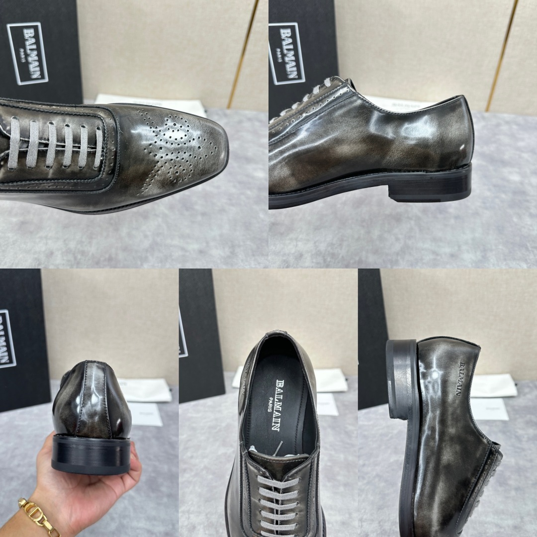 💋💍巴尔.曼新品  全新男士布洛克雕花正装🤵皮鞋，采用进口擦色开边珠亮皮制成，经典大尖头雕花设计 内里水