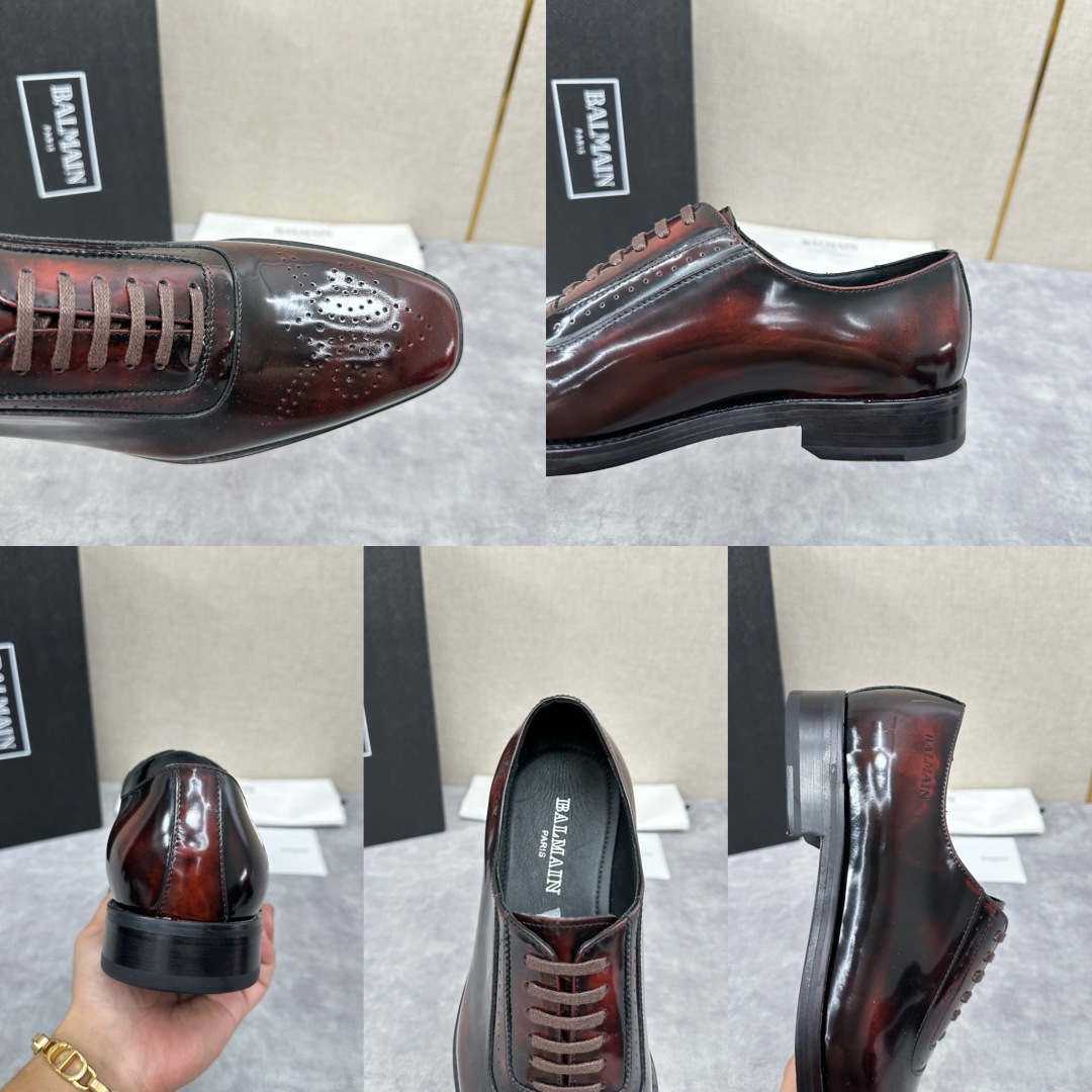 💋💍巴尔.曼新品  全新男士布洛克雕花正装🤵皮鞋，采用进口擦色开边珠亮皮制成，经典大尖头雕花设计 内里水