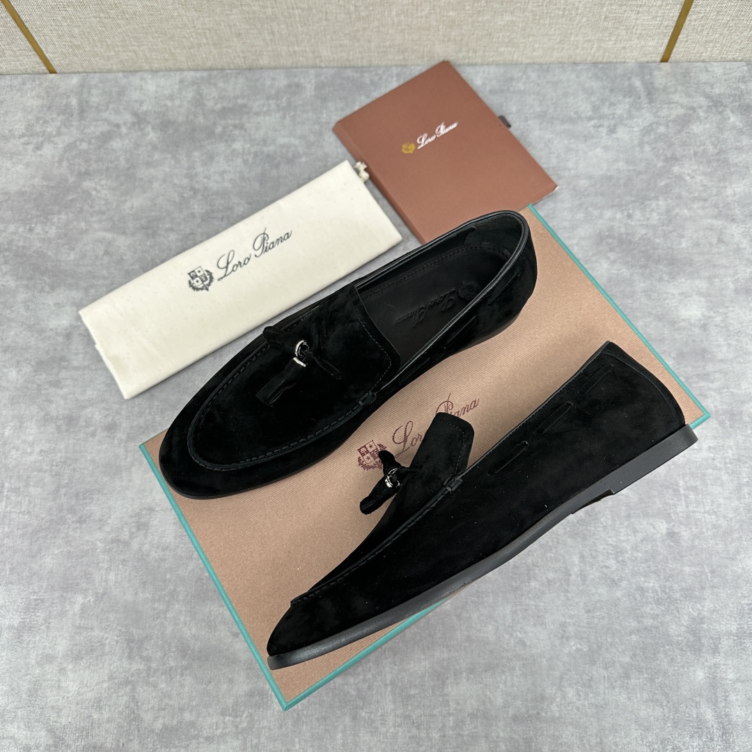 💋💍LP家新品    Loro Pian*  诺悠*翩雅  休闲一脚蹬流苏乐福皮鞋鞋  选用牛皮磨砂牛皮