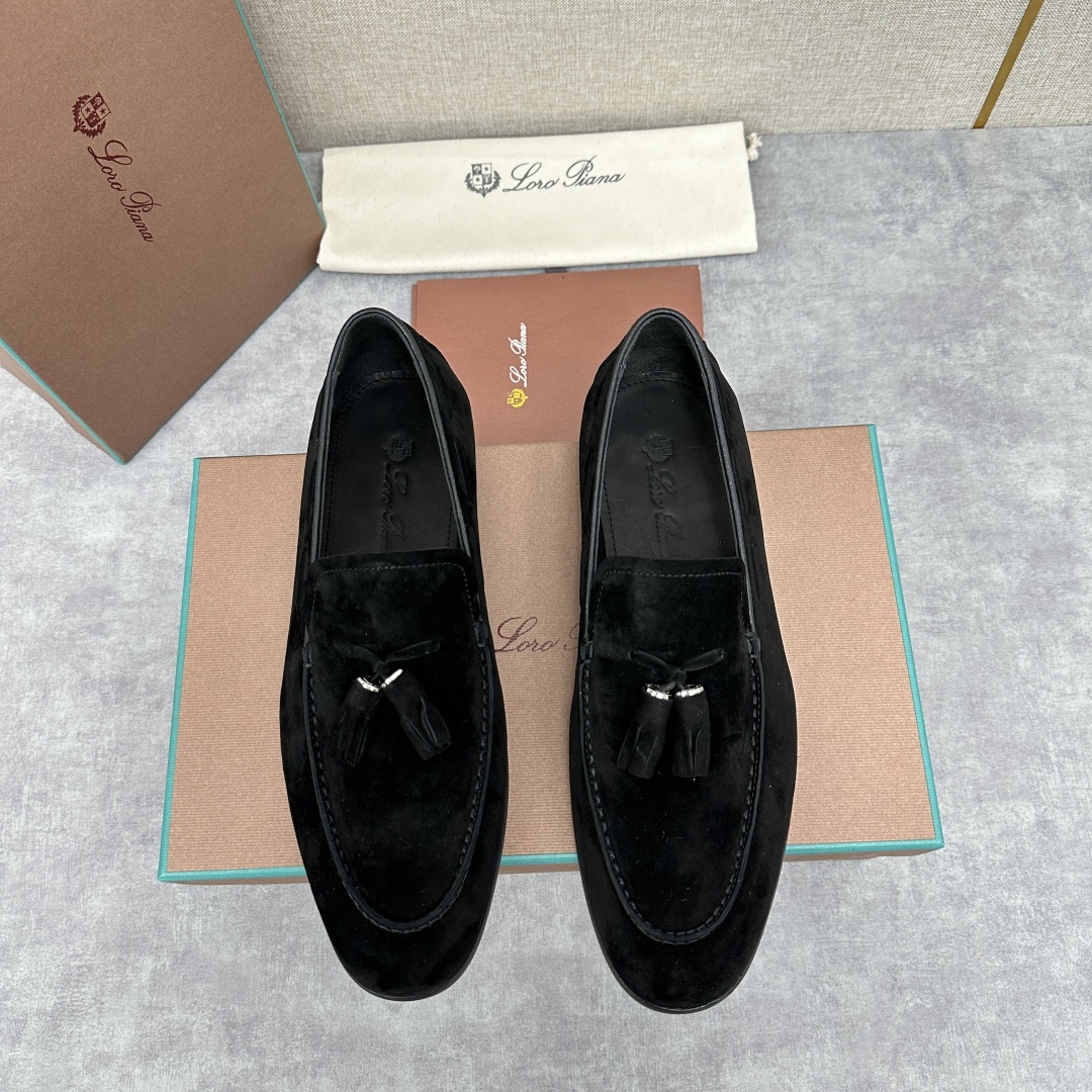 💋💍LP家新品    Loro Pian*  诺悠*翩雅  休闲一脚蹬流苏乐福皮鞋鞋  选用牛皮磨砂牛皮