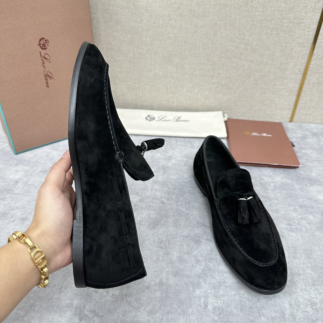 💋💍LP家新品    Loro Pian*  诺悠*翩雅  休闲一脚蹬流苏乐福皮鞋鞋  选用牛皮磨砂牛皮
