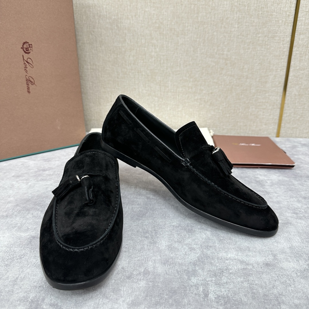 💋💍LP家新品    Loro Pian*  诺悠*翩雅  休闲一脚蹬流苏乐福皮鞋鞋  选用牛皮磨砂牛皮