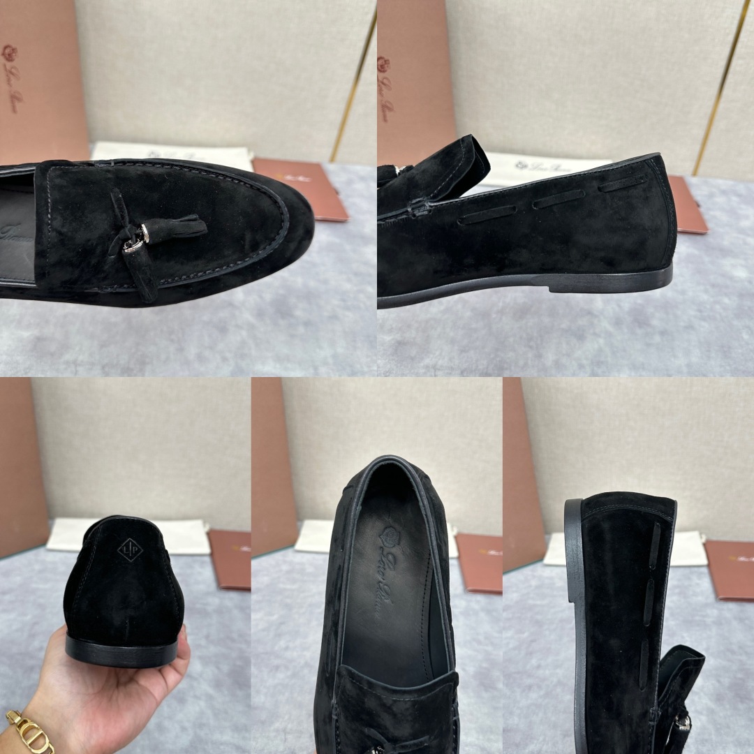 💋💍LP家新品    Loro Pian*  诺悠*翩雅  休闲一脚蹬流苏乐福皮鞋鞋  选用牛皮磨砂牛皮