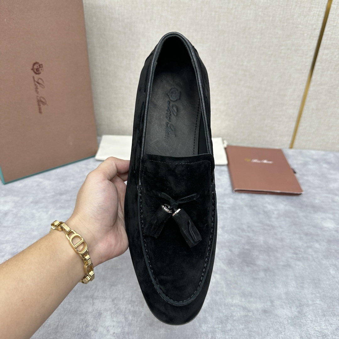 💋💍LP家新品    Loro Pian*  诺悠*翩雅  休闲一脚蹬流苏乐福皮鞋鞋  选用牛皮磨砂牛皮