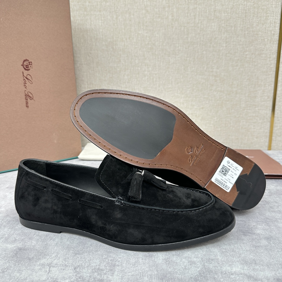 💋💍LP家新品    Loro Pian*  诺悠*翩雅  休闲一脚蹬流苏乐福皮鞋鞋  选用牛皮磨砂牛皮
