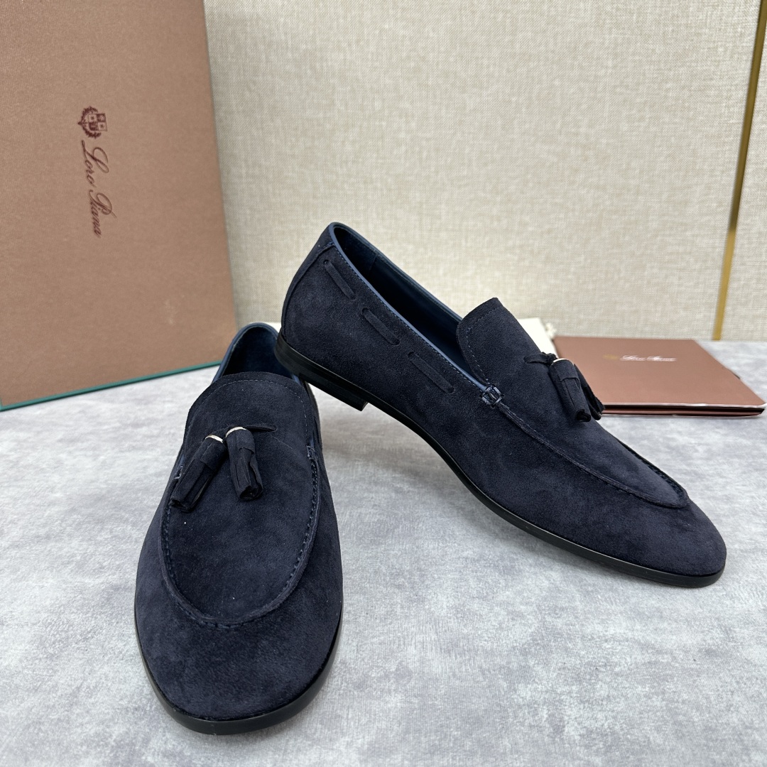 💋💍LP家新品    Loro Pian*  诺悠*翩雅  休闲一脚蹬流苏乐福皮鞋鞋  选用牛皮磨砂牛皮