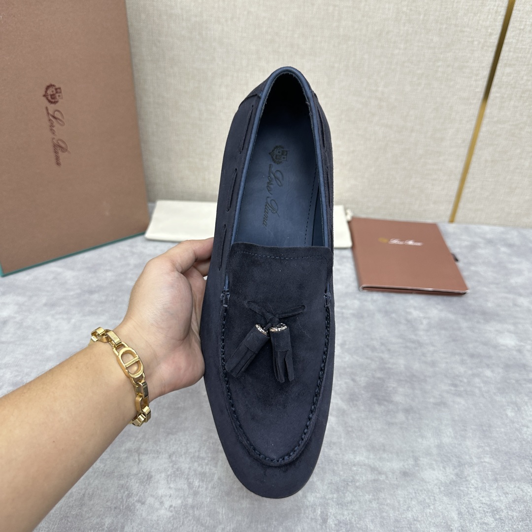 💋💍LP家新品    Loro Pian*  诺悠*翩雅  休闲一脚蹬流苏乐福皮鞋鞋  选用牛皮磨砂牛皮