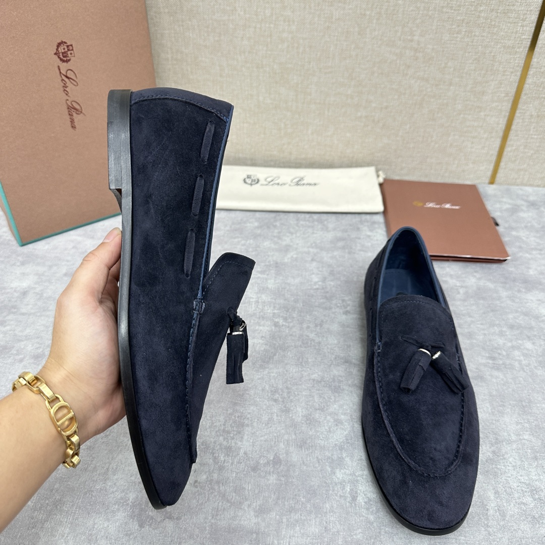 💋💍LP家新品    Loro Pian*  诺悠*翩雅  休闲一脚蹬流苏乐福皮鞋鞋  选用牛皮磨砂牛皮