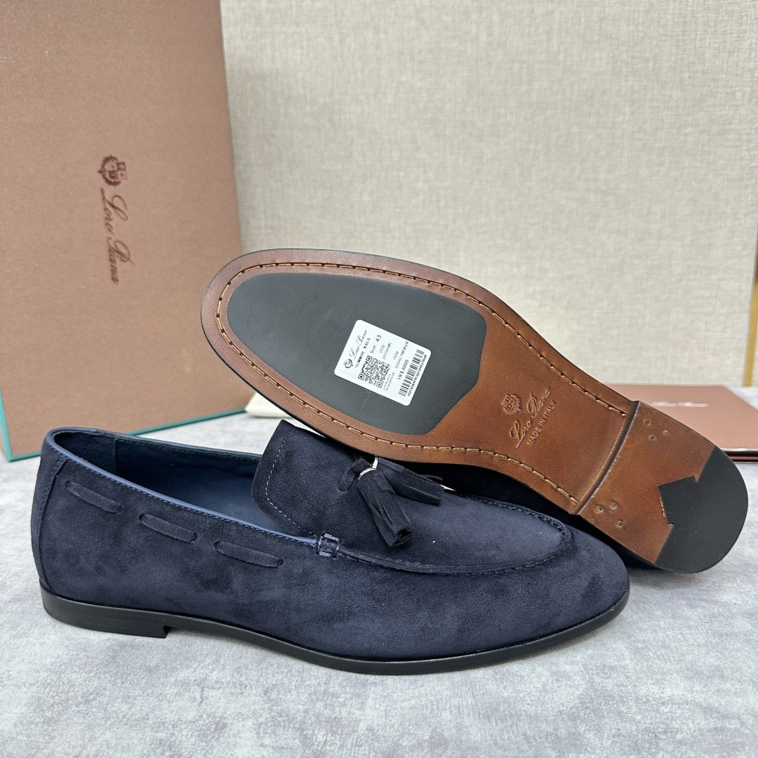 💋💍LP家新品    Loro Pian*  诺悠*翩雅  休闲一脚蹬流苏乐福皮鞋鞋  选用牛皮磨砂牛皮