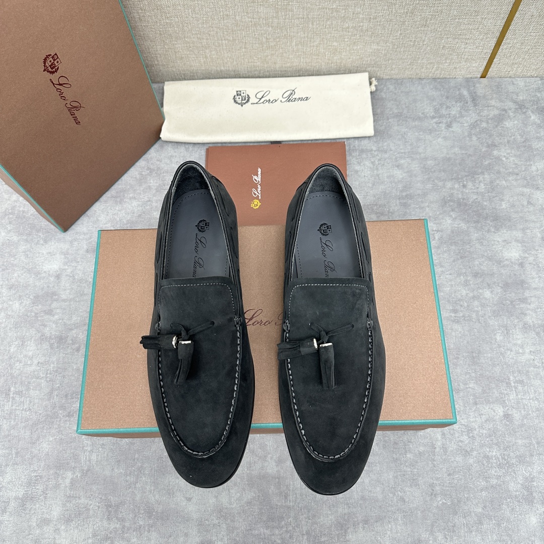 💋💍LP家新品    Loro Pian*  诺悠*翩雅  休闲一脚蹬流苏乐福皮鞋鞋  选用牛皮磨砂牛皮