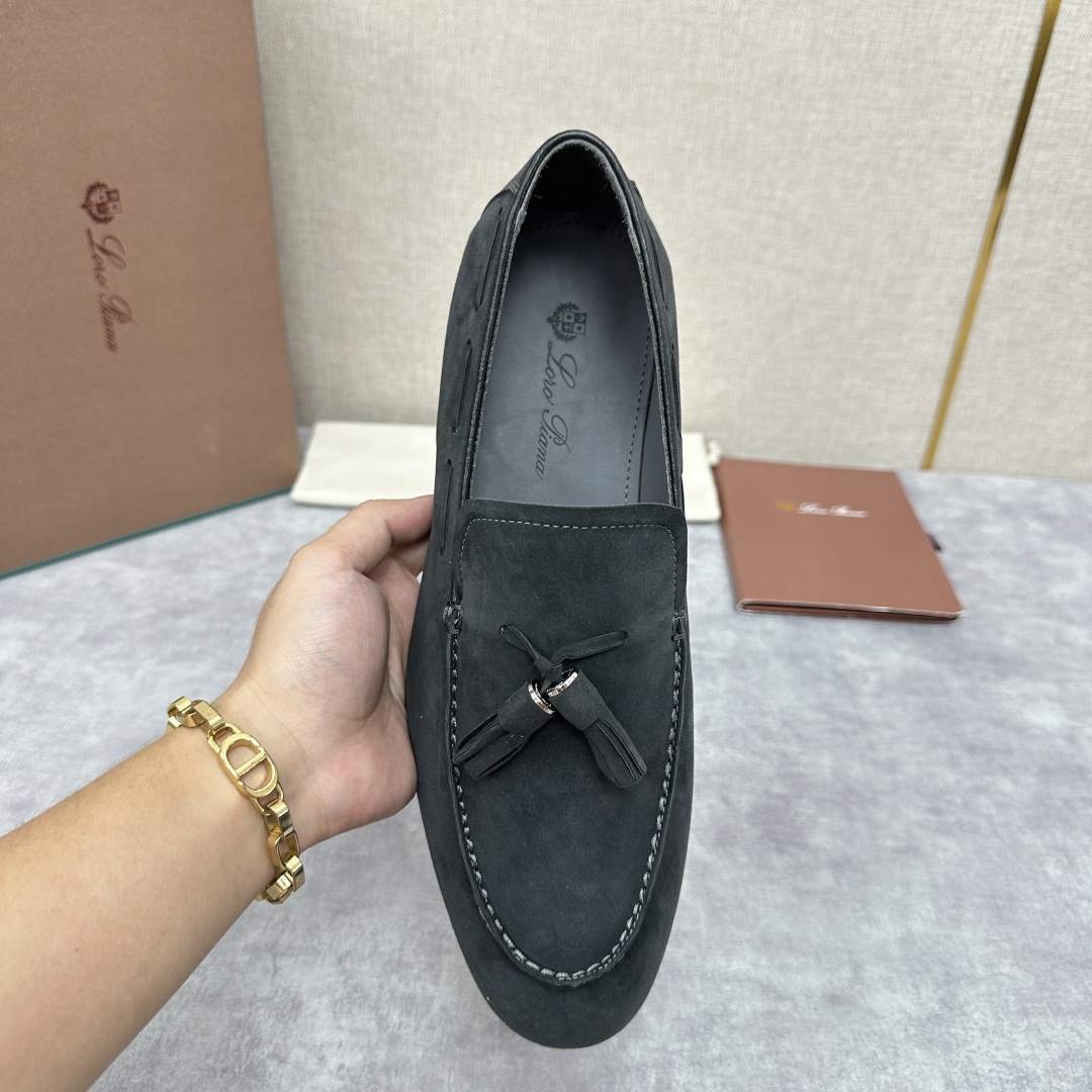 💋💍LP家新品    Loro Pian*  诺悠*翩雅  休闲一脚蹬流苏乐福皮鞋鞋  选用牛皮磨砂牛皮