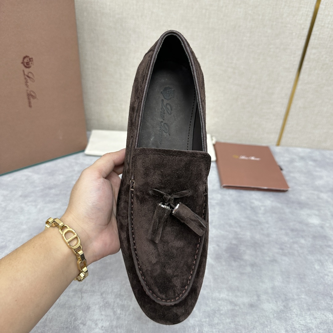 💋💍LP家新品    Loro Pian*  诺悠*翩雅  休闲一脚蹬流苏乐福皮鞋鞋  选用牛皮磨砂牛皮