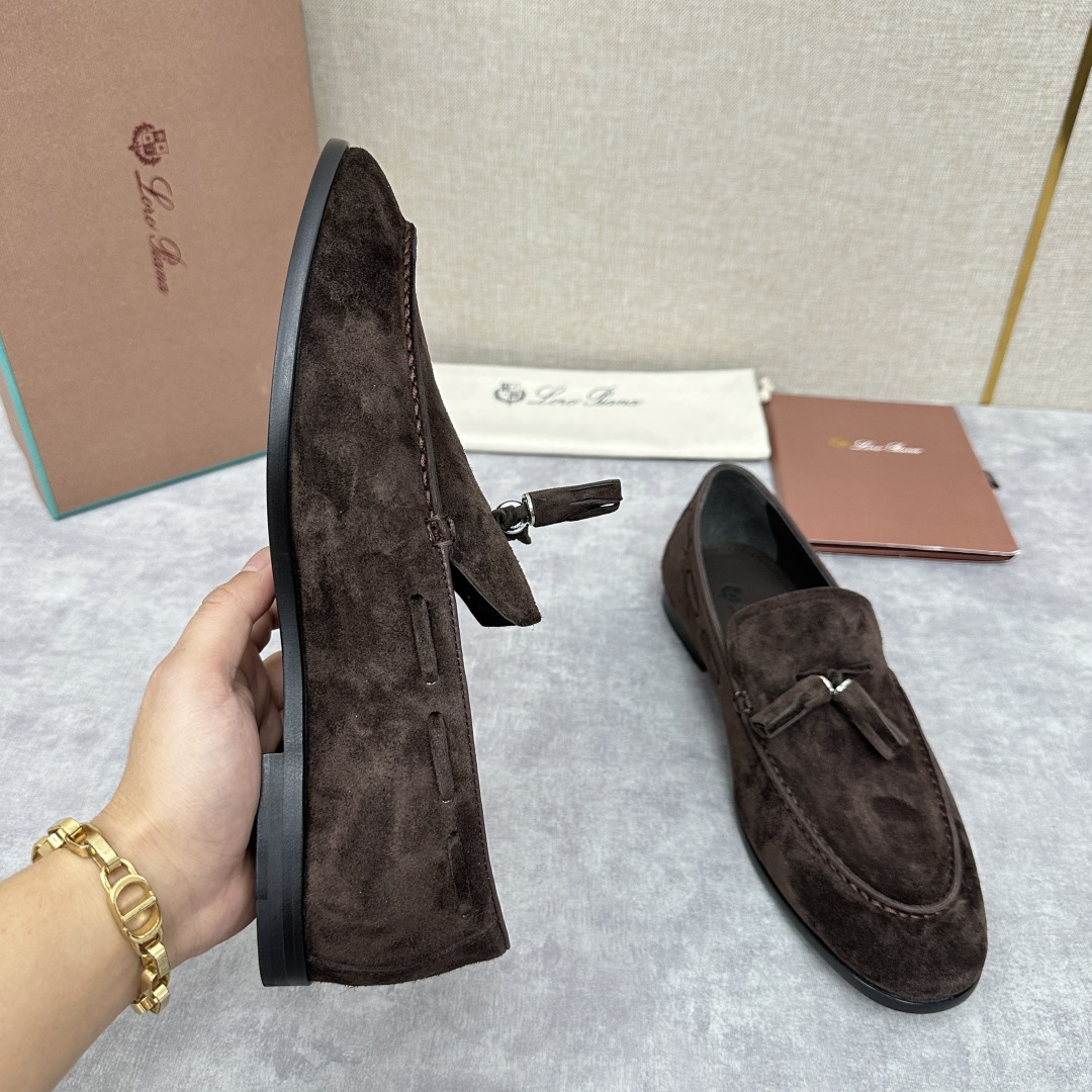 💋💍LP家新品    Loro Pian*  诺悠*翩雅  休闲一脚蹬流苏乐福皮鞋鞋  选用牛皮磨砂牛皮