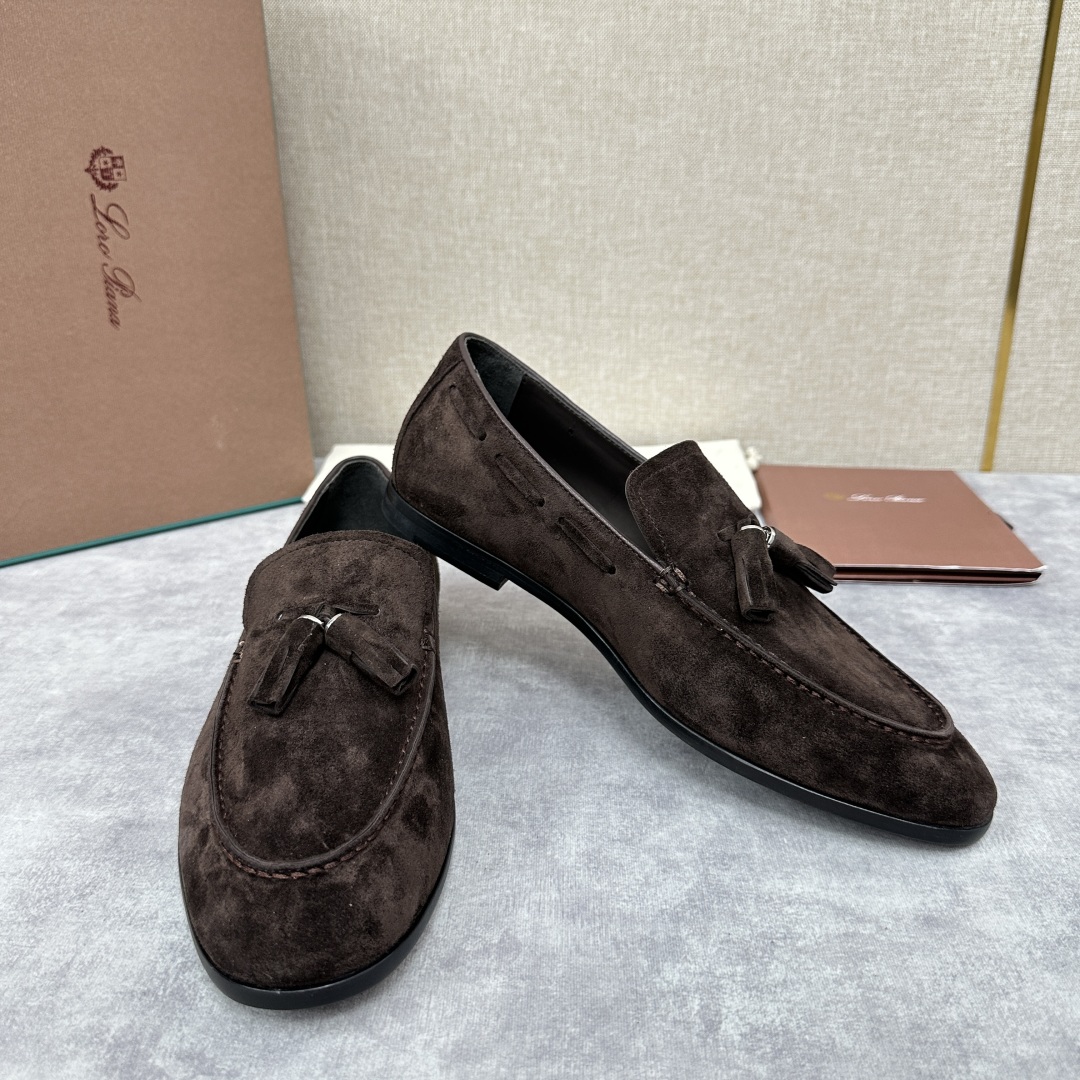 💋💍LP家新品    Loro Pian*  诺悠*翩雅  休闲一脚蹬流苏乐福皮鞋鞋  选用牛皮磨砂牛皮