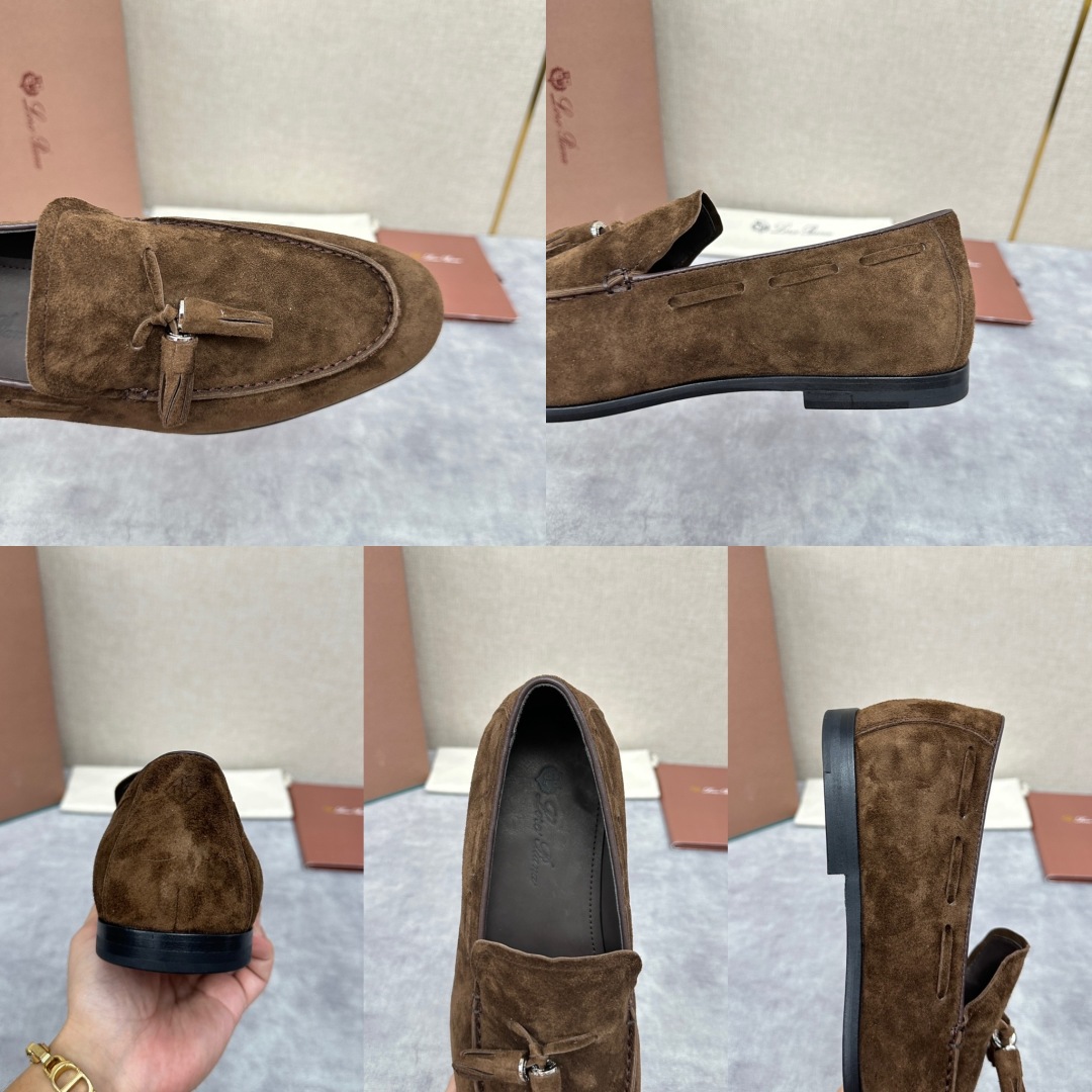 💋💍LP家新品    Loro Pian*  诺悠*翩雅  休闲一脚蹬流苏乐福皮鞋鞋  选用牛皮磨砂牛皮