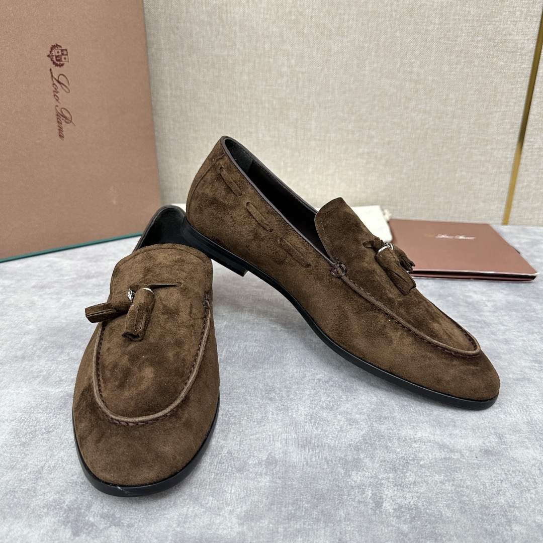 💋💍LP家新品    Loro Pian*  诺悠*翩雅  休闲一脚蹬流苏乐福皮鞋鞋  选用牛皮磨砂牛皮