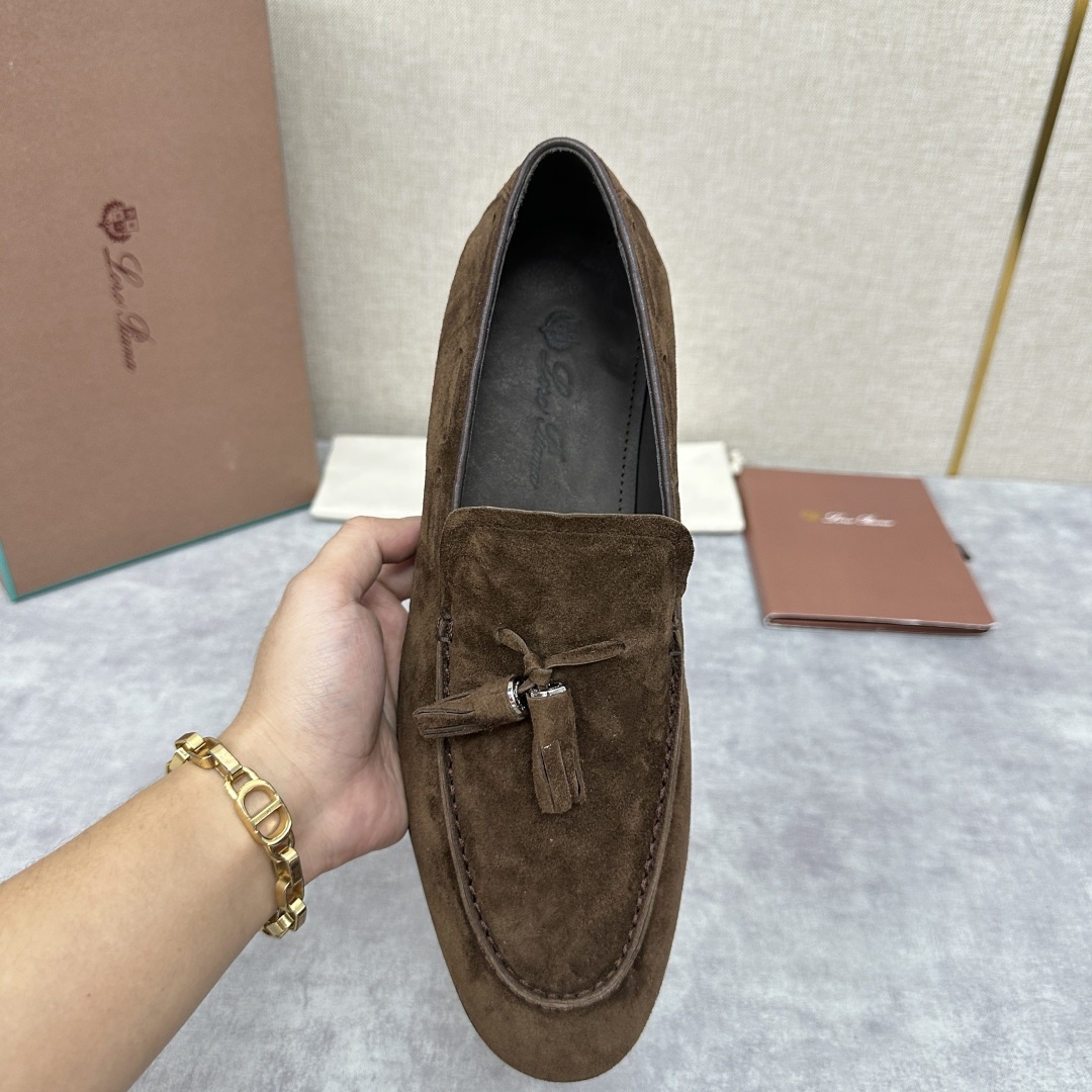 💋💍LP家新品    Loro Pian*  诺悠*翩雅  休闲一脚蹬流苏乐福皮鞋鞋  选用牛皮磨砂牛皮