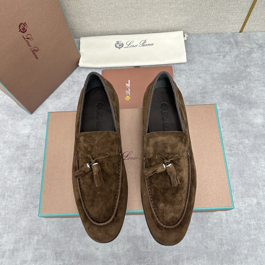 💋💍LP家新品    Loro Pian*  诺悠*翩雅  休闲一脚蹬流苏乐福皮鞋鞋  选用牛皮磨砂牛皮