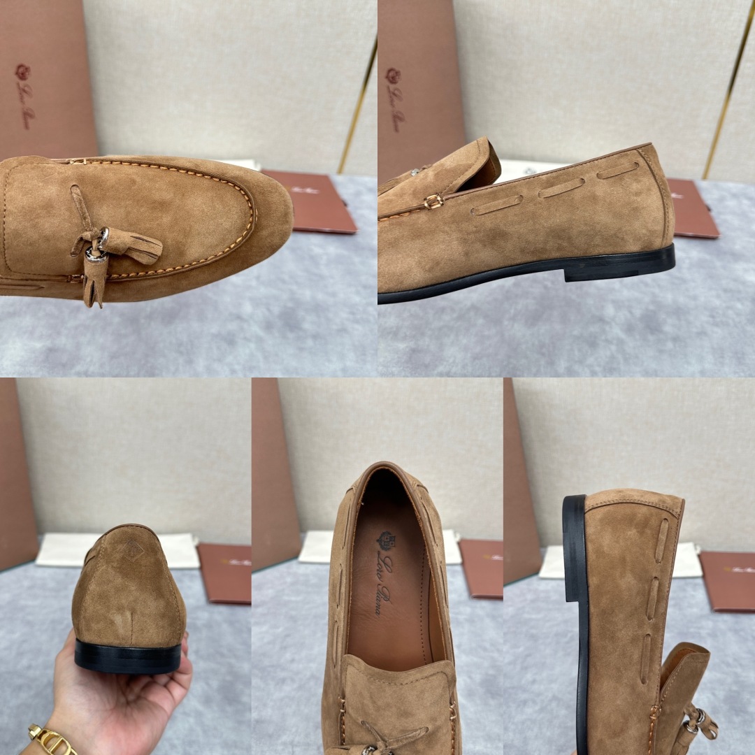 💋💍LP家新品    Loro Pian*  诺悠*翩雅  休闲一脚蹬流苏乐福皮鞋鞋  选用牛皮磨砂牛皮