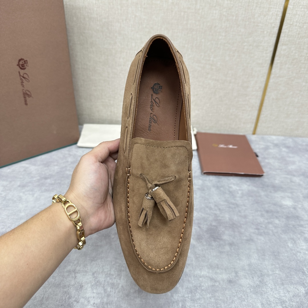 💋💍LP家新品    Loro Pian*  诺悠*翩雅  休闲一脚蹬流苏乐福皮鞋鞋  选用牛皮磨砂牛皮