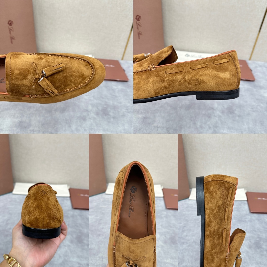 💋💍LP家新品    Loro Pian*  诺悠*翩雅  休闲一脚蹬流苏乐福皮鞋鞋  选用牛皮磨砂牛皮