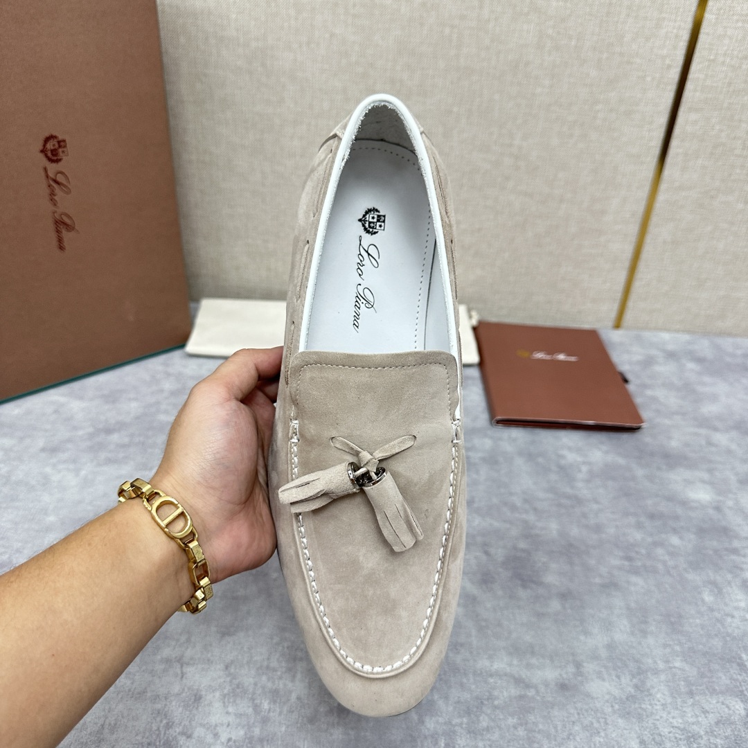 💋💍LP家新品    Loro Pian*  诺悠*翩雅  休闲一脚蹬流苏乐福皮鞋鞋  选用牛皮磨砂牛皮