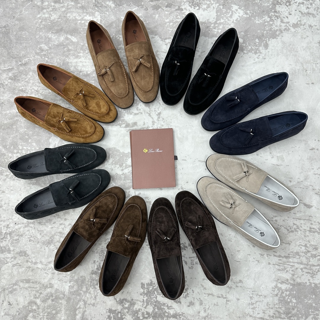💋💍LP家新品    Loro Pian*  诺悠*翩雅  休闲一脚蹬流苏乐福皮鞋鞋  选用牛皮磨砂牛皮
