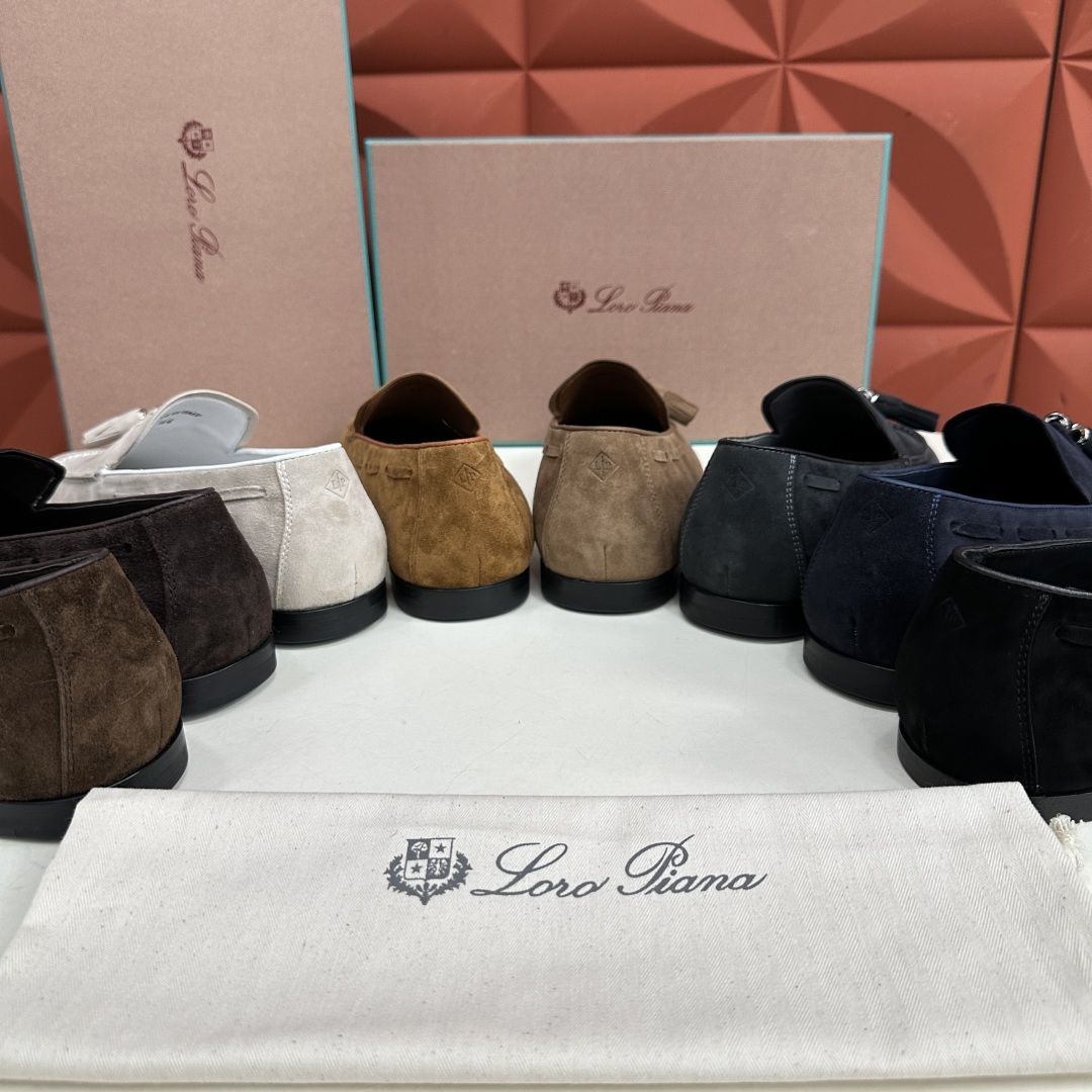 💋💍LP家新品    Loro Pian*  诺悠*翩雅  休闲一脚蹬流苏乐福皮鞋鞋  选用牛皮磨砂牛皮