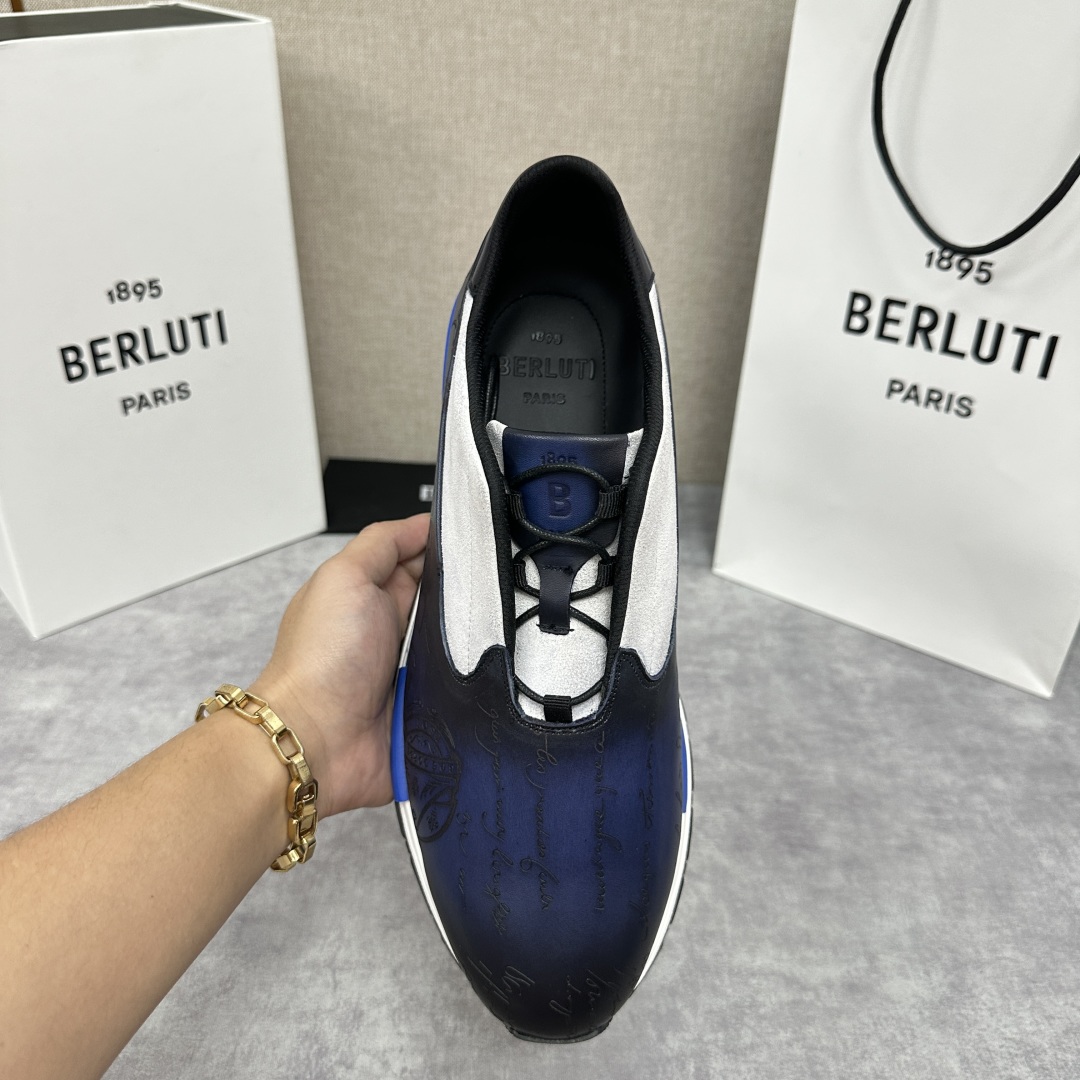 💋💍Berlut* 布鲁提 升级版第四代私模大底 Fast Track皮革运动鞋  官方 11,500 