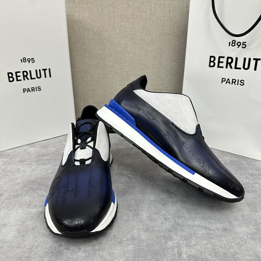 💋💍Berlut* 布鲁提 升级版第四代私模大底 Fast Track皮革运动鞋  官方 11,500 