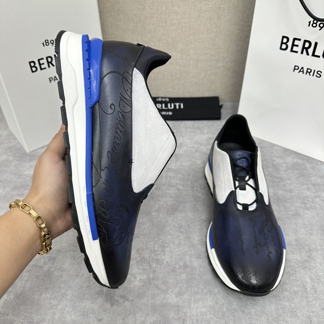 💋💍Berlut* 布鲁提 升级版第四代私模大底 Fast Track皮革运动鞋  官方 11,500 