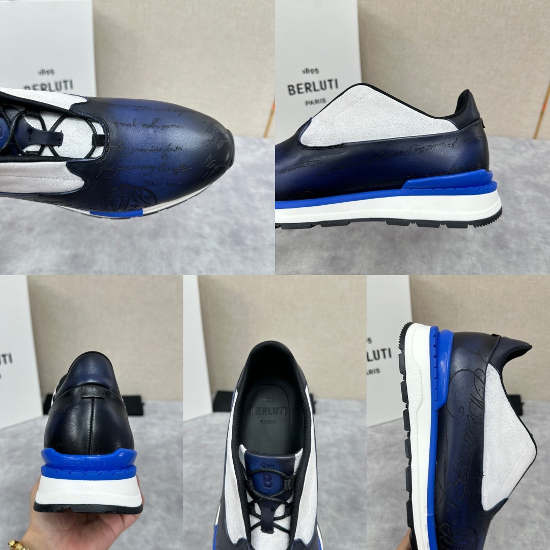 💋💍Berlut* 布鲁提 升级版第四代私模大底 Fast Track皮革运动鞋  官方 11,500 