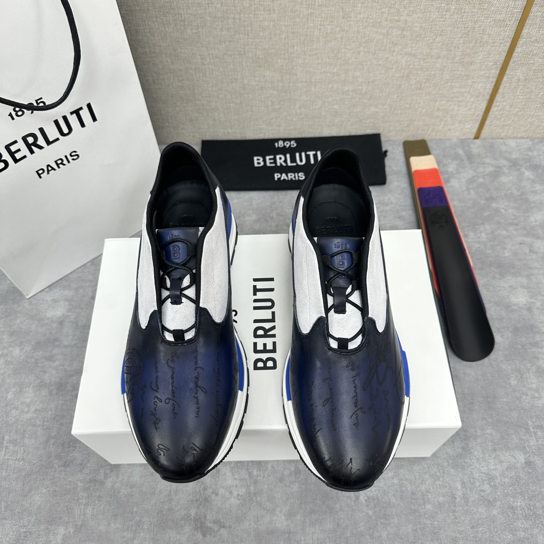 💋💍Berlut* 布鲁提 升级版第四代私模大底 Fast Track皮革运动鞋  官方 11,500 