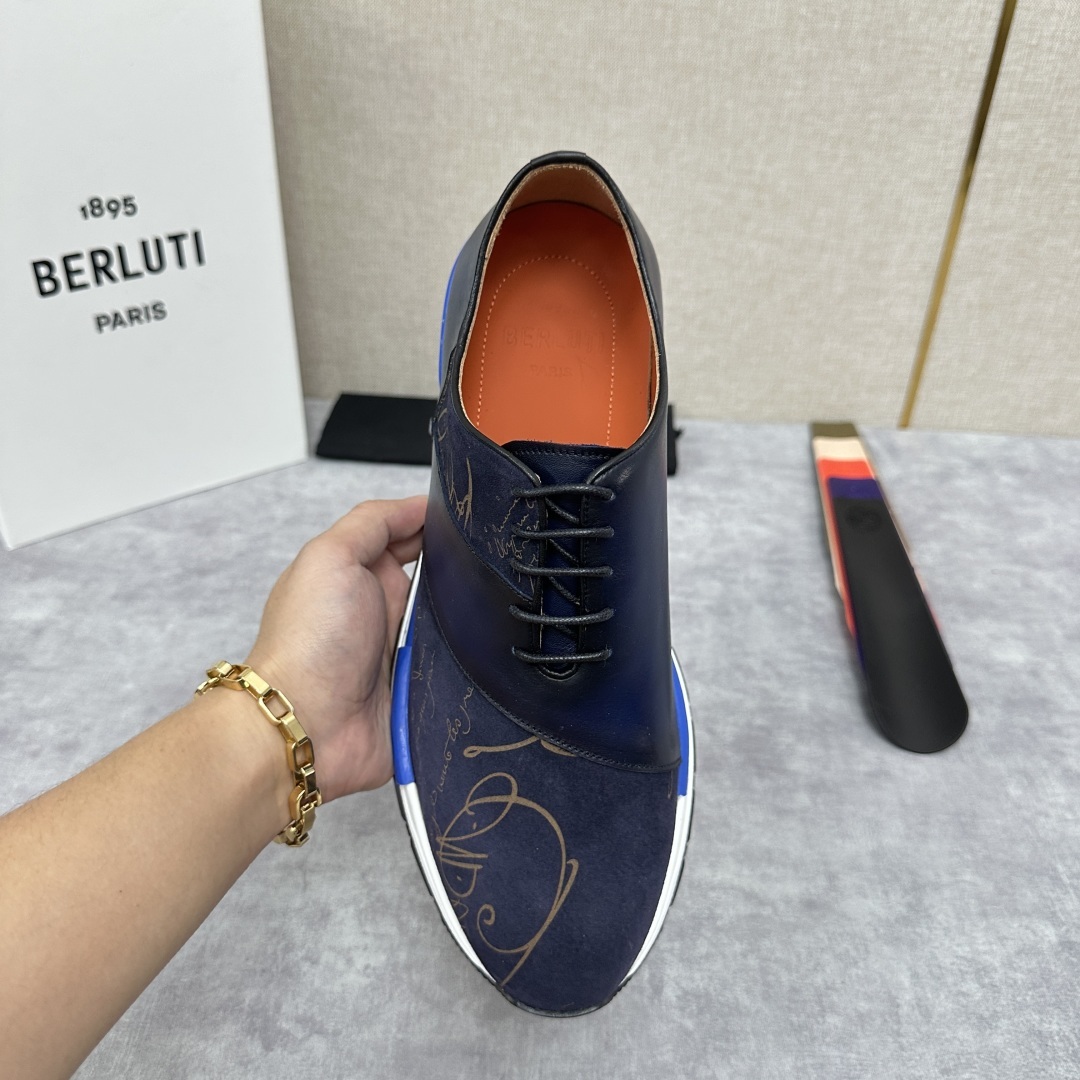 💋💍Berlut* 布鲁提定制版 升级版第四代私模大底 Fast Track皮革运动鞋 官方 13,5