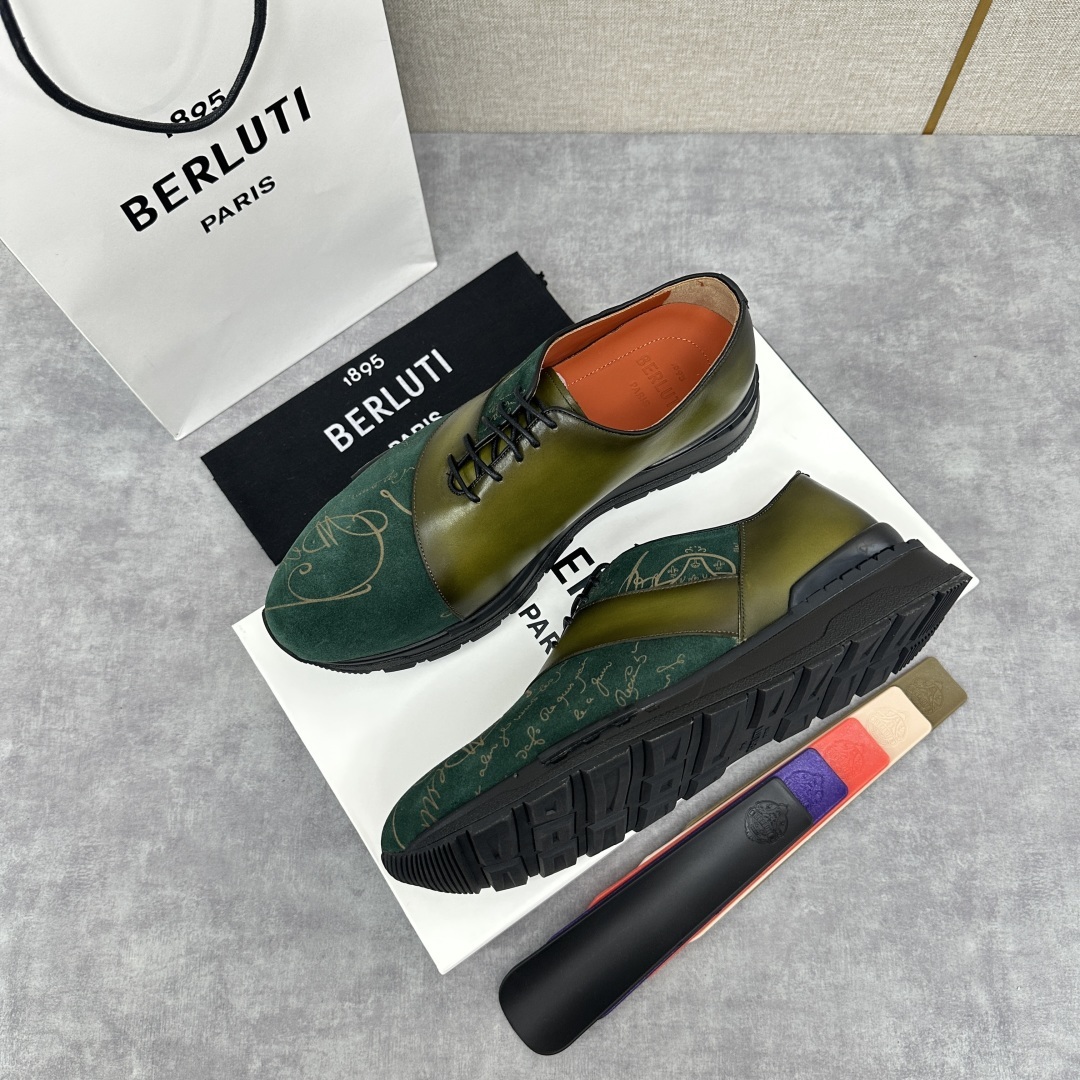 💋💍Berlut* 布鲁提定制版 升级版第四代私模大底 Fast Track皮革运动鞋 官方 13,5