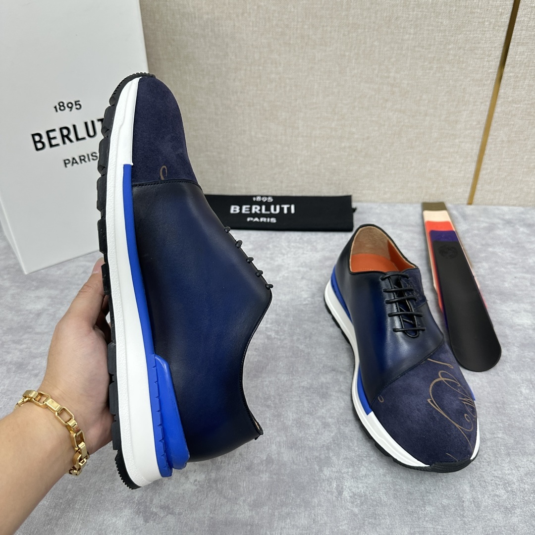 💋💍Berlut* 布鲁提定制版 升级版第四代私模大底 Fast Track皮革运动鞋 官方 13,5