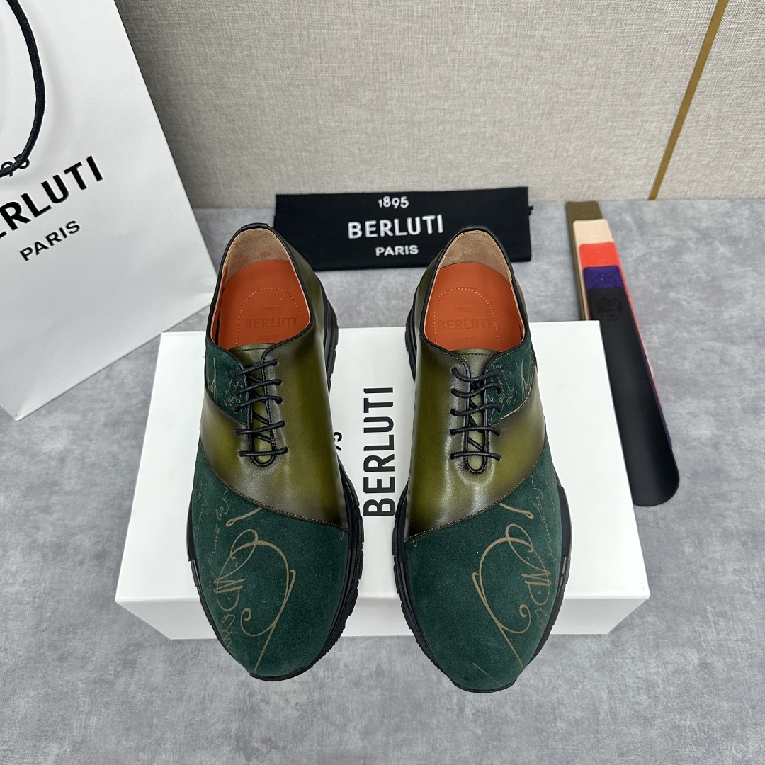 💋💍Berlut* 布鲁提定制版 升级版第四代私模大底 Fast Track皮革运动鞋 官方 13,5